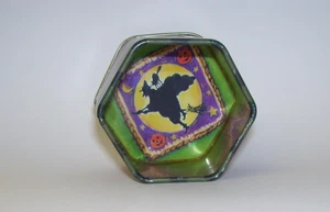 Vintage Small Tin Box Halloween with Bird House Design - Picture 1 of 4