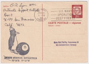 BRD GS Mi.Nr. P 78 A gestempelt U.S. Navy Operation Deep Freeze Antarktis 1965 - Picture 1 of 2