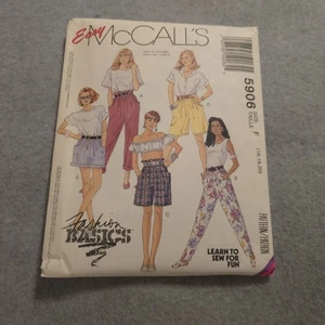 McCall's 5906 Sewing Pattern Misses Pants Shorts Skirt Size 16 18 20 Vintage - Picture 1 of 5
