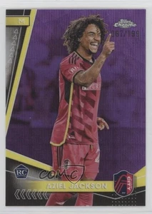 2024 Topps Chrome MLS rifrattore onda viola / 199 Aziel Jackson #190 Rookie RC - Foto 1 di 3