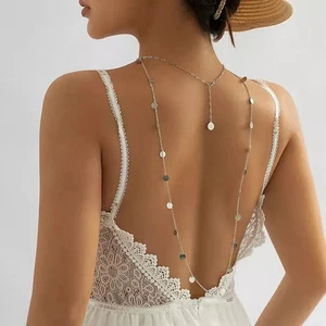 Collana Schiena Gioiello Elegante Abiti Scollati Schiena Scoperta Décolleté D - Foto 1 di 5