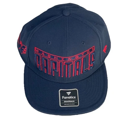 Chapéu ajustável Washington Capitals Fanatics Gino Snapback letras folhadas novo com etiquetas - Imagem 1 de 4