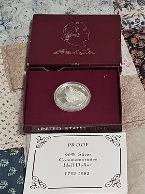 GEORGE WASHINGTON PROOF 90% SILVER COMMEMORATIVE HALF DOLLAR 1732-1982 - Image 1 of 4