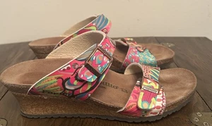 Birkenstock Papillio Dorothy Birko Flor Wedge Sandal African Wax Raspberry SZ 10 - Picture 1 of 13
