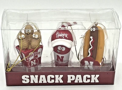 Nebraska Cornhuskers Snack Pack Conjunto de Adornos Equipo Deportes América NCAA Foto 1 de 4