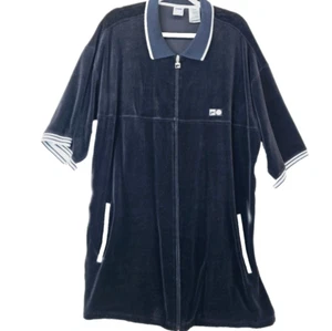 FILA Estudio Velour Track Jacket Men's 4XL Black Short Sleeve Full Zip Up Front - Picture 1 of 16