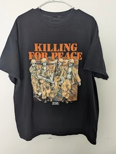 Killing for Peace Skeleton War Zone Vintage T-Shirt Size XL Military Army Vet - Picture 1 of 4