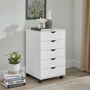 Naomi Home Espresso Dresser with 5 Storage Drawers for Bedroom, Hallway, Entrywa - Picture 1 of 9