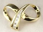 14k Yellow Gold Diamond-.50 tcw Fine Infinity Style Ribbon Slide Pendant