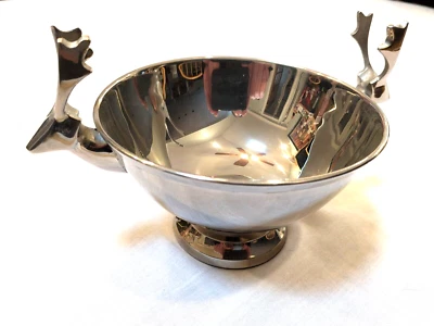 Crate & Barrel Small Christmas Reindeer Holiday Deer Bowl Candy Dish 6" W x 4"H - Image 1 of 4