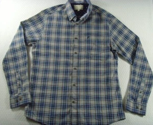 Camisa de franela verde Racing para hombre talla M manga larga 100 % algodón azul con botones - Imagen 1 de 12
