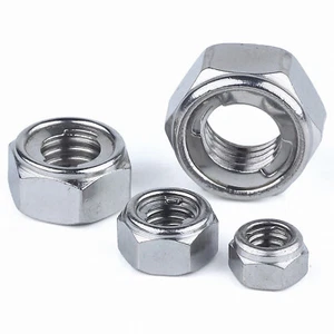 Selbstsichernde Muttern Metall Stoppmuttern Edelstahl V2A M3M4M5M6M8M10M12 ~ M20 - Bild 1 von 5