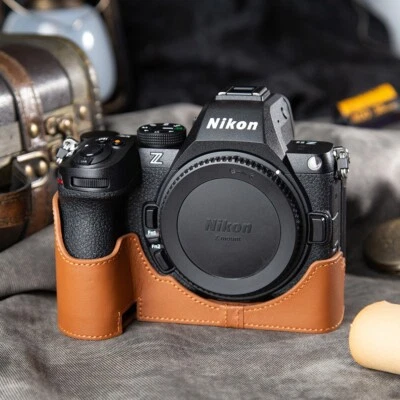 Funda para Nikon Z5II Z5 M2 hecha a mano cuero genuino media cámara estuche bolsa cubierta Foto 1 de 3