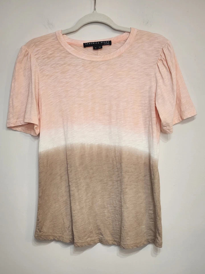 VERONICA BEARD Pima Cotton Tie Dye Short Sleeve Top Tri Color Size XS - Image 1 of 4
