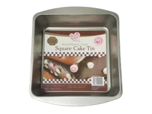 Square Cake Tin Steel Sponges Brownies Fridge Freezer Dishwasher Safe 19cm - Picture 1 of 4