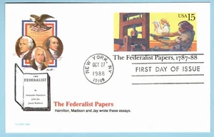 US SC # UX126 The Federalist Papers Postal Card FDC 1988 - Picture 1 of 1