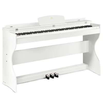 MUSTAR 88 Tasten Digital Piano Elektronisches Klavier 3-Pedale für Anfänger Weiß