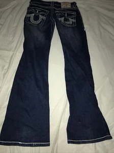 True Religion World Tour Billy Super T Damen Denim Jeans dicke Nähte - Bild 1 von 10
