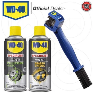 KIT MANUTENZIONE CATENA MOTO MOTOCROSS UNIVERSALE WD40 GRASSO-PULITORE-SPAZZOLA - Imagen 1 de 2