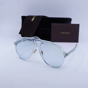 Tom Ford FT1061 84V Shiny Transparent Blue/Blue 64-13-140 Sunglasses New Auth... - Picture 1 of 6