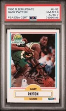 1990 FLEER UPDATE #U-92 GARY PAYTON PSA 8 DNA AUTO ROOKIE HOF "THE GLOVE" INSCR