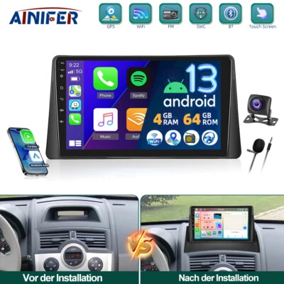 4+64GB Für Renault Megane 2 II 2002-2009 CarPlay Android 13 Autoradio GPS NAVI - Bild 1 von 4