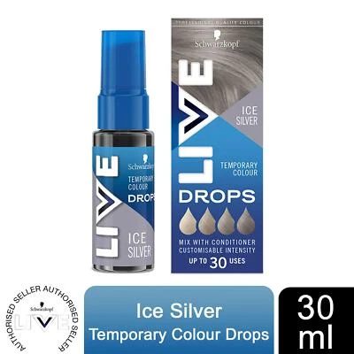 Schwarzkopf LIVE Colour Drops Semi-Permanent Hair Dye, Ice Silver - Image 1 of 4