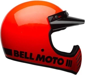CASCO INTEGRALE BELL MOTO-3 CAFE RACER CLASSIC HI VIZ ORANGE ARANCIO FLUO TG. XL - Picture 1 of 5