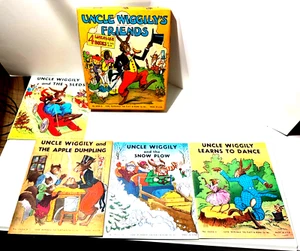 1939 Vintage Uncle Wiggily’s Friends Box Of 4 Linenlike Books Platt & Munk EUC - Picture 1 of 24