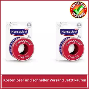 Hansaplast Fixierpflaster Classic 5mx2,5 cm Tapeband 2er Pack Heftpflaster Rolle - Bild 1 von 8