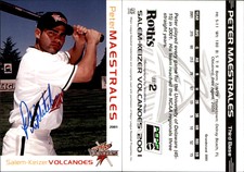 Peter Maestrales Signed 2001 Grandstand Salem-Keizer Volcanoes #2 Card Auto