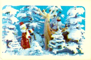 1977 Soviet Russian Pocket Calendar Dolls Santa Reindeer Snowman - Picture 1 of 2