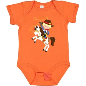 Inktastic Cowboy, Sheriff, Horse, Lasso, Western, Blond Hair Baby Bodysuit Cute - Picture 1 of 9