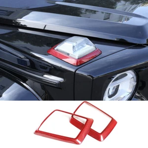 For Mercedes-Benz G-Class 19-21 Red Carbon Fiber Engine Hood Turn Signals Frame - Picture 1 of 12