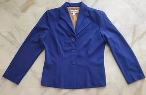 Danny & Nicole Cobalt Blue Blazer Suit Jacket Coat Size 12 Vintage 90s  - Picture 1 of 7
