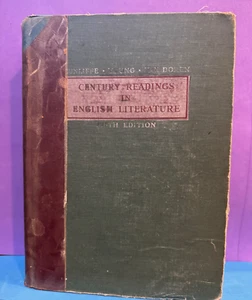 Century Readings In English Literature, Fifth Edition - Cunliffe, 1940 Hardcover - Picture 1 of 6
