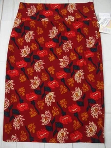 Falda floral Lularoe Cassie roja oscura para mujer talla M nueva con etiquetas - Imagen 1 de 3