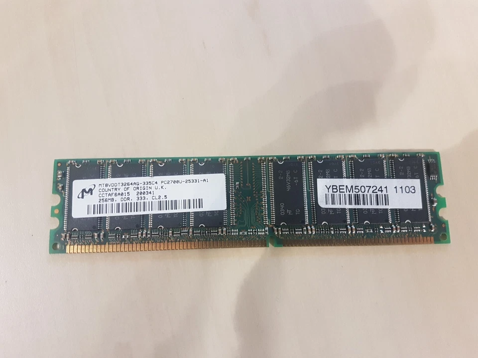 Micron MT8VDDT3264AG-335C4 (256 MB, PC2700 (DDR-333), DDR RAM, 266 MHz, DIMM... - Image 1 of 1
