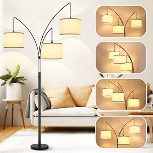 3 Lights Arc Floor Lamps for Living Room,Modern Tall Standing Lamp Hanging over - Picture 1 of 7