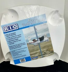 RIO Beach Umbrella Adjustable Table Tray Top w/ 4 Cup Holders/ New Sealed - Picture 1 of 5