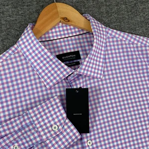 Bugatchi Oohcotton Tech Shirt Men 3XL Check Performance Stretch Button Up NEW - Picture 1 of 12