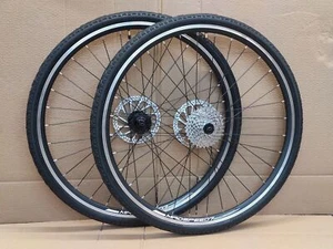 QR 700c 28" Hybrid Bike Wheelset Rim/Disc 7/8/9/10 Speed Kenda 700x35c/38c/42c - Picture 1 of 10
