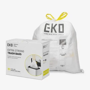 Easy-Dispense Roll 80 Count Extra-Strong Drawstring Small Trash Bag, 4 Gallon... - Picture 1 of 9