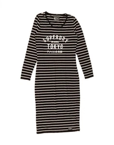 SUPERDRY Womens Tokyo Bodycon Dress UK 14 Medium Navy Blue Nautical CO98 - Picture 1 of 3
