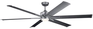 Kichler 300301 80" Indoor / Outdoor Ceiling Fan - Silver - Picture 1 of 6