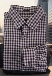 Kirkland Signature Dress Shirt Mens Large Purple Gray Button Down Oxford - Picture 1 of 7