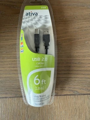 Ativa USB 2.0 Cable 6 ft Connect Computers Printers NEW SEALED - Image 1 of 3
