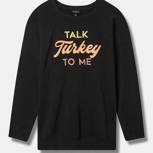 Torrid Talk Turkey to Me Cozy Classic Fit Fleece Sweatshirt, 3X - Picture 1 of 7