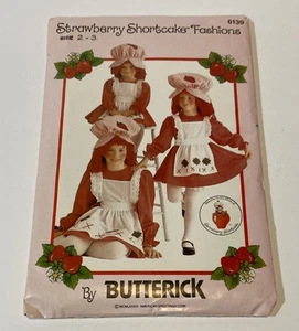 Strawberry Shortcake Butterick Schnittmuster 6139 Vintage Kindergröße 2-3 ungeschnitten FF - Bild 1 von 6