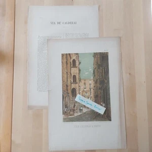 D'AMBRA NAPOLI ANTICA CROMOLITOGRAFIA 44x32 VIA DE CALDERAI A PORTO+ DESCRIZIONE - Foto 1 di 8